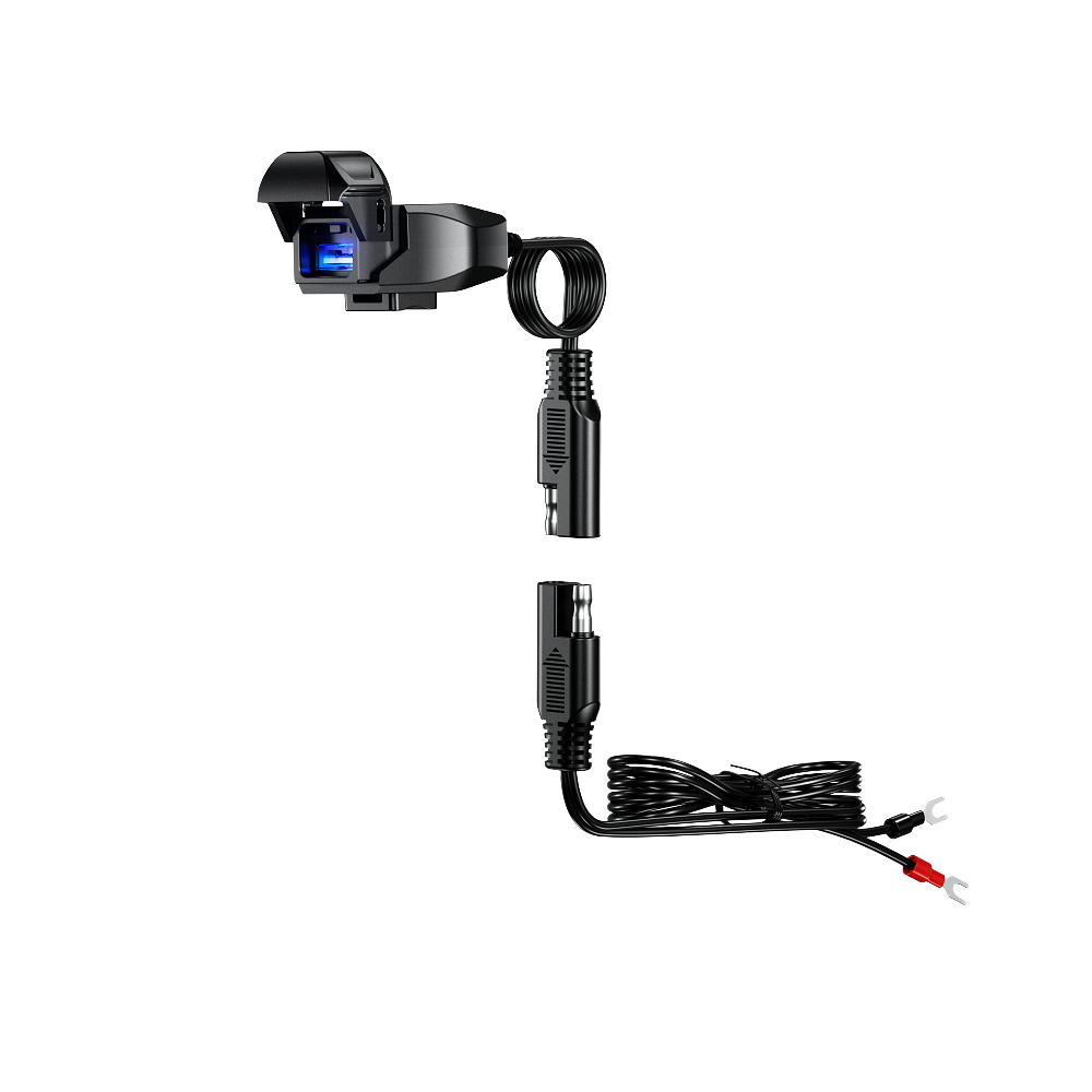 Premium Handlebar-Mount Motorcycle Chargers, option of USB type or US-C type.