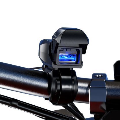 Premium Handlebar-Mount Motorcycle Chargers, option of USB type or US-C type.