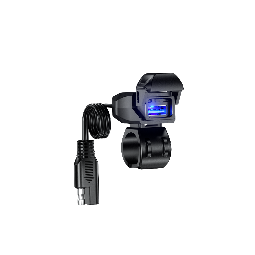 Premium Handlebar-Mount Motorcycle Chargers, option of USB type or US-C type.