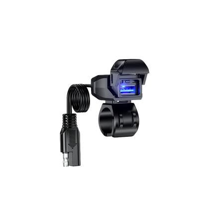 Premium Handlebar-Mount Motorcycle Chargers, option of USB type or US-C type.