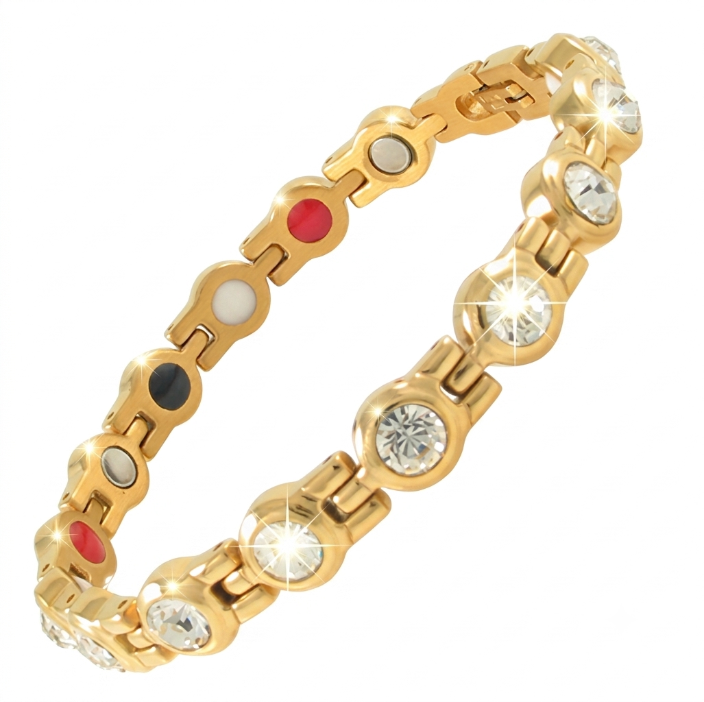 Premium Bio-Health Magnetic Bracelet: Superior Stainless Steel with Anti-Tarnish Coating & High-Quality CZ Accents