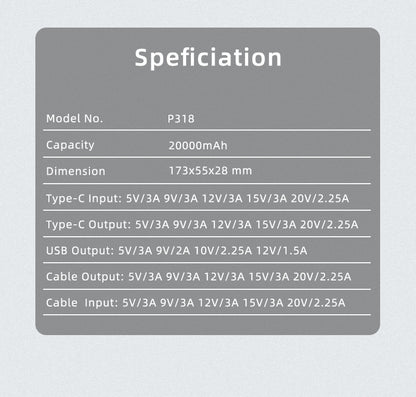 P318-20000mah specifications — ASC Magnetix