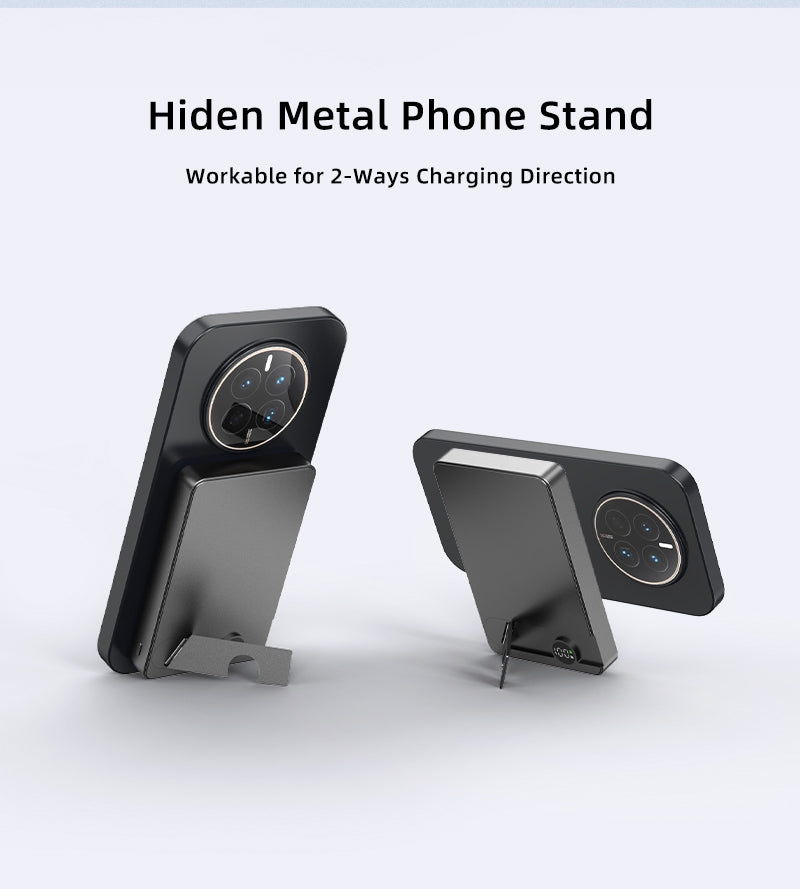 ALT: Slim Metal 3‑in‑1 power bank hidden stand detail — ASC Magnetix