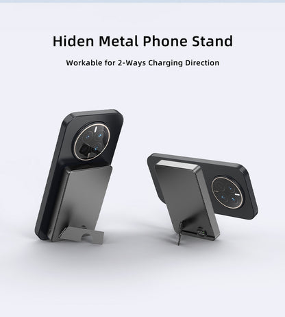 ALT: Slim Metal 3‑in‑1 power bank hidden stand detail — ASC Magnetix