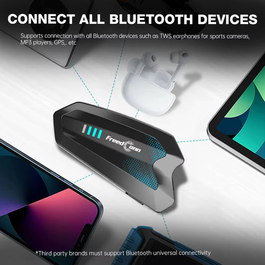 FreedConn Hero motorcycle helmet Bluetooth 5.1 intercom main unit with rubberized matte black finish