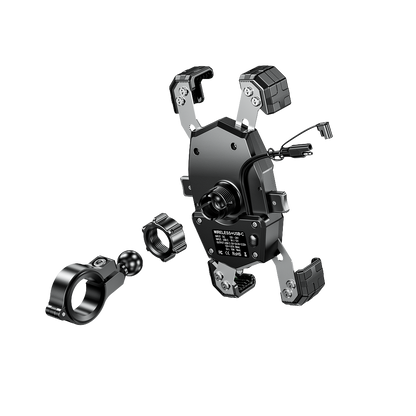 Integrated high-performance vibration dampener and secure handlebar mounting system