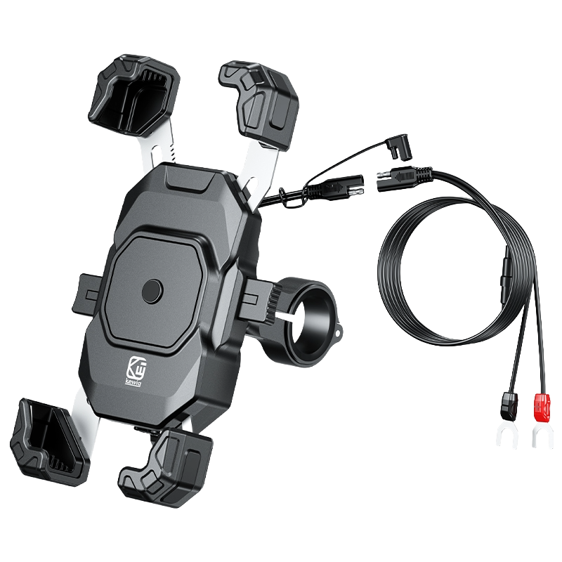 Side profile view of the M11G2 wireless charging motorcycle phone mount